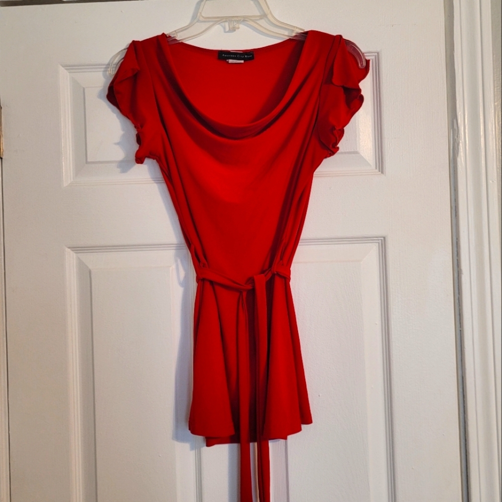 Beautiful Red Top With Belt